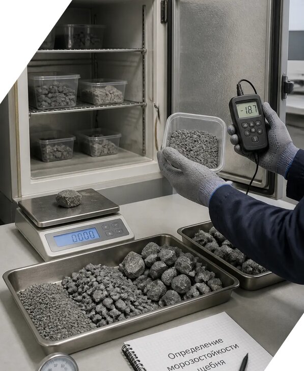 Определение морозостойкости щебня в Электростали от 3546 р. | ЭкспертизаРоссия
