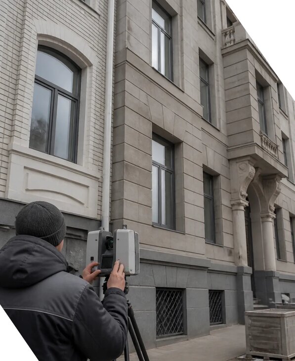 Лазерное сканирование фасадов зданий для обследования в Электростали